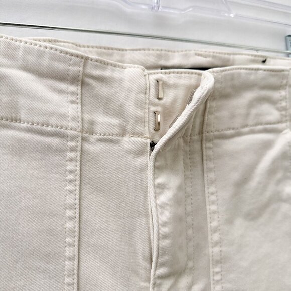 Kut From The Kloth Reese Ankle Zip Straight Leg Stretch White Pants Women Size 0 - Picture 3 of 14